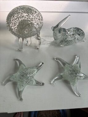 Lorelei glass sculpture figures glow in the dark set